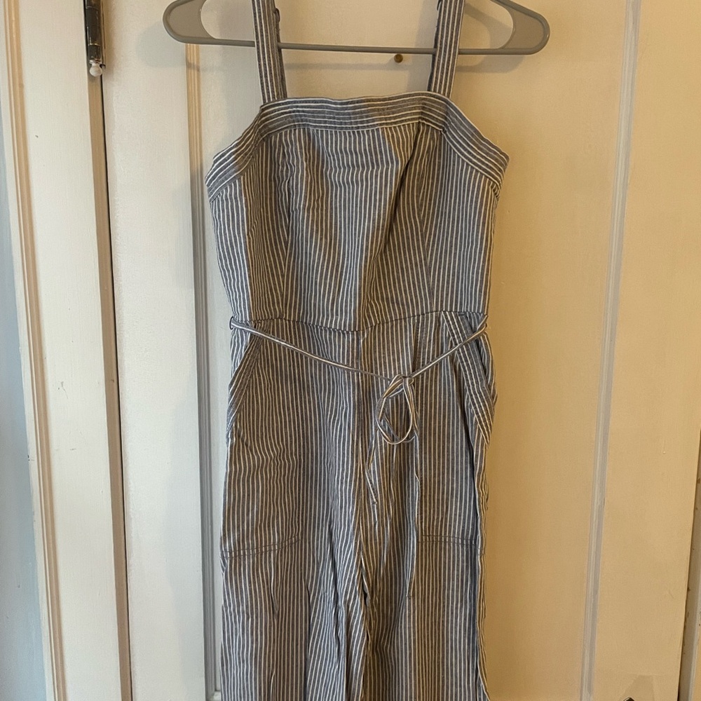Old Navy Blue Pin-Striped Jumpsuit